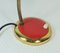 Rote Mid Century Messing und Metall Schreibtischlampe, 1950er 9