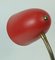 Rote Mid Century Messing und Metall Schreibtischlampe, 1950er 6