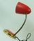 Red Mid Century Brass and Metal Desk Lamp, 1950s 7