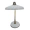 Mid-Century White Steel & Brass Table Lamp by Oscar Torlasco for Lumi, 1950s 3