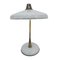 Weiße Mid-Century Tischlampe aus Stahl & Messing von Oscar Torlasco für Lumi, 1950er 3