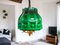 Large Scandinavia Pull Down Hanging Light in Green Glass by Helena Tynell for Flygsfors, 1960s 1