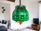 Large Scandinavia Pull Down Hanging Light in Green Glass by Helena Tynell for Flygsfors, 1960s, Image 1