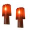 Large Glass Tube Terracotta Colored Sconces, 1970s, Set of 2, Image 20