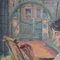 Peinture Woman by the Window avec Cadre à Broderies par Franz Ludwig Kiederich, 1930s 4