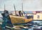 Italienisches Toskanisches Oldtimer Fischerboot Gemälde, 1972 1