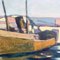Old Fishing Boat Italian Tuscan School Painting, 1972 8