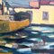 Italienisches Toskanisches Oldtimer Fischerboot Gemälde, 1972 21