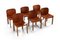 Cognacfarbene Leder Esszimmerstühle von Tobia & Afra Scarpa, 1970er, 6er Set 3