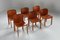 Cognac Leather Dining Chairs by Tobia & Afra Scarpa, 1970s, Set of 6, Image 2