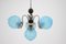 Art Deco Blue Chandelier, 1930s 3