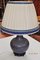 Vintage Blue Leather & Ceramic Lamp 1