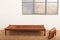Sofá cama de madera, acero y cuero, años 70, Imagen 15