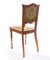 Antique Art Nouveau Beech, Mahogany & SIlk Jacquard Dining Chairs, 1890s, Set of 2 3