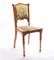 Antique Art Nouveau Beech, Mahogany & SIlk Jacquard Dining Chairs, 1890s, Set of 2 1