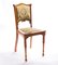 Antique Art Nouveau Beech, Mahogany & SIlk Jacquard Dining Chairs, 1890s, Set of 2, Image 1