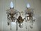 Antique Brass and Crystal Double Sconce 9