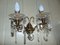 Antique Brass and Crystal Double Sconce, Image 9