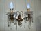 Antique Brass and Crystal Double Sconce 1