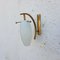 Mid-Century Italian Glass and Brass Sconce from Stilnovo, 1960s, Image 2