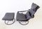 Leather Lounge Chair & Ottoman by Åke Fribytter for Nelo Möbel, 1970s, Set of 2, Image 4
