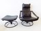 Leather Lounge Chair & Ottoman by Åke Fribytter for Nelo Möbel, 1970s, Set of 2 18