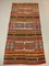 Grand Tapis Kilim Vintage en Laine Rouge, Orange et Noire, Turquie 1