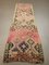 Grand Tapis Kilim Vintage en Laine Rose et Noire, Turquie 1