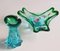 Vintage Blue and Green Murano Glass Vase and Bowl, 1960s, Set of 2, Image 1