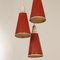 Lámpara colgante Perfolux en rojo de N. Hiemstra para Hiemstra Evolux, años 50, Imagen 10