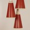 Lámpara colgante Perfolux en rojo de N. Hiemstra para Hiemstra Evolux, años 50, Imagen 9