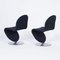 Chaises System 123 en Tissu Noir par Verner Panton pour Fritz Hansen, 1970s, Set de 2 5