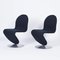 System 123 Chairs in New Black Fabric by Verner Panton for Fritz Hansen, 1970s, Set of 2 2