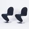 System 123 Chairs in New Black Fabric by Verner Panton for Fritz Hansen, 1970s, Set of 2, Image 2