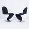 Chaises System 123 en Tissu Noir par Verner Panton pour Fritz Hansen, 1970s, Set de 2 9