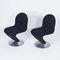 Chaises System 123 en Tissu Noir par Verner Panton pour Fritz Hansen, 1970s, Set de 2 4