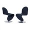System 123 Chairs in New Black Fabric by Verner Panton for Fritz Hansen, 1970s, Set of 2 1