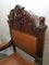 Antique Carved Wood & Leather Throne Chair 2