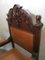 Antique Carved Wood & Leather Throne Chair, Image 2