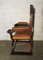 Antique Carved Wood & Leather Throne Chair 9