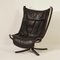 Black Leather Falcon Chair by Sigurd Russel for Vatne Mobler, 1970s 3