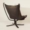 Black Leather Falcon Chair by Sigurd Russel for Vatne Mobler, 1970s, Image 6