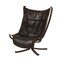 Black Leather Falcon Chair by Sigurd Russel for Vatne Mobler, 1970s, Image 1