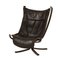 Chaise Falcon en Cuir Noir par Sigurd Russel pour Vatne Mobler, 1970s 1