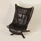 Black Leather Falcon Chair by Sigurd Russel for Vatne Mobler, 1970s, Image 5