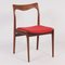 Red Rosewood Dining Chairs by AWA, 1960s, Set of 4 7