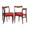 Chaises de Salon en Palissandre Rouge par AWA, 1960s, Set de 4 1