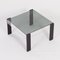 Small Square Vintage Coffee table made of Black Ashwood, Acrylic Glass and Glass, 1970s 4