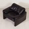 Maralunga Easy Chair by Vico Magistretti for Cassina, 1970s – Black Leather, Immagine 8
