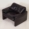 Maralunga Easy Chair by Vico Magistretti for Cassina, 1970s – Black Leather, Immagine 4